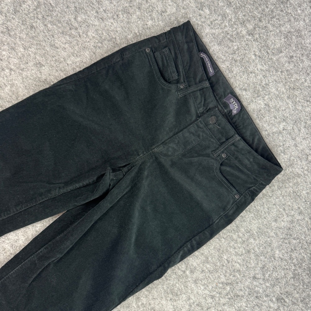 NYDJ Marilyn Straight Corduroy Pants Black Lift Tuck Technology Size‎ 2 Womens
